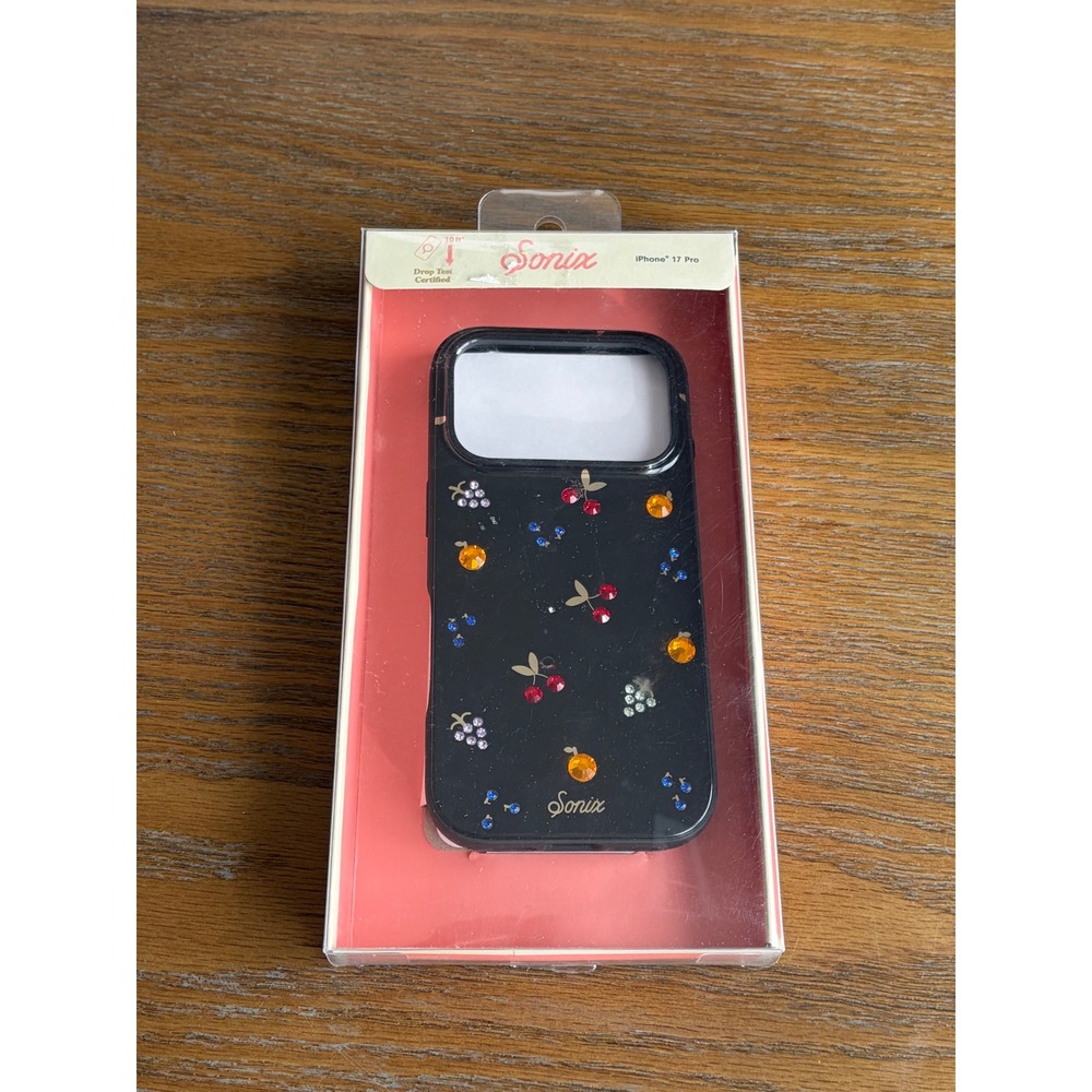 Sonix iPhone 17 Pro Case Fruit Gem Black Rhinestone Crystal Eco-Friendly Cover